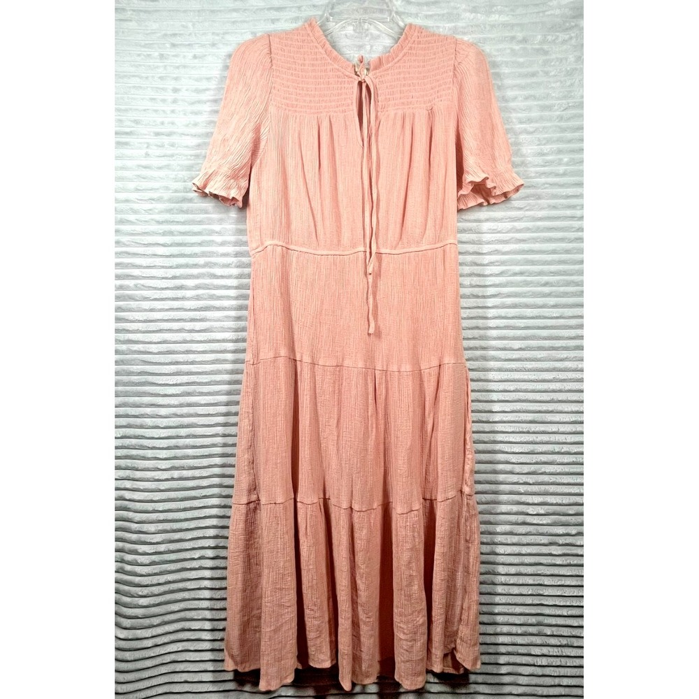 Sweet Wanderer Tiered Dress Women's XL Orange Boho Cottagecore Milkmaid Country